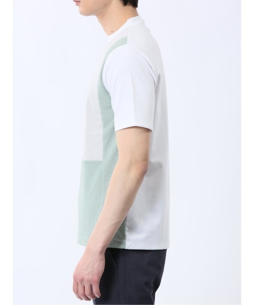 TAKA-Q(タカキュー)の「【吸水速乾 ストレッチ】タカキュー 異素材切替 クルーネック 半袖 Tシャツ(Tシャツ/カットソー・メンズ・ホワイト/ブルー・MEDIUM/LARGE/X-LARGE)」の8枚目の写真