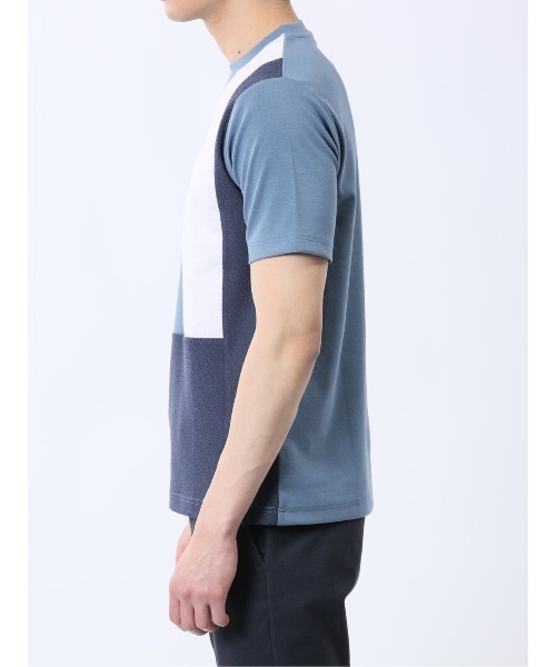 TAKA-Q(タカキュー)の「【吸水速乾 ストレッチ】タカキュー 異素材切替 クルーネック 半袖 Tシャツ(Tシャツ/カットソー・メンズ・ホワイト/ブルー・MEDIUM/LARGE/X-LARGE)」の17枚目の写真