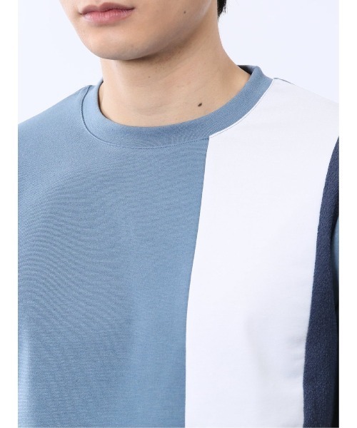 TAKA-Q(タカキュー)の「【吸水速乾 ストレッチ】タカキュー 異素材切替 クルーネック 半袖 Tシャツ(Tシャツ/カットソー・メンズ・ホワイト/ブルー・MEDIUM/LARGE/X-LARGE)」の19枚目の写真