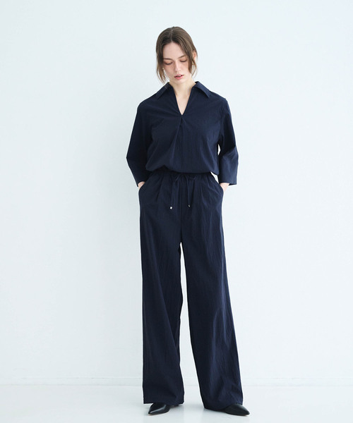 N.O.R.C(ノーク)の「ナイロンタスランスキッパーシャツ【AIRY MOTION】(シャツ/ブラウス・レディース・ネイビー/ブルー・フリー)」の3枚目の写真
