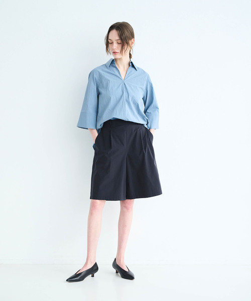 N.O.R.C(ノーク)の「ナイロンタスランスキッパーシャツ【AIRY MOTION】(シャツ/ブラウス・レディース・ネイビー/ブルー・フリー)」の7枚目の写真