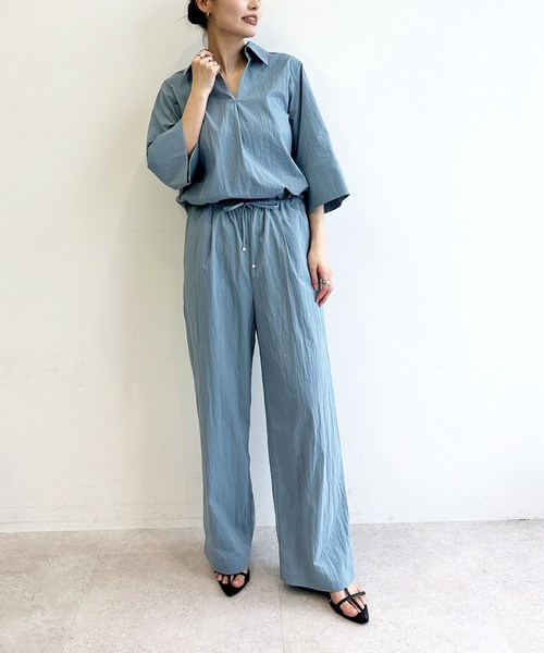 N.O.R.C(ノーク)の「ナイロンタスランスキッパーシャツ【AIRY MOTION】(シャツ/ブラウス・レディース・ネイビー/ブルー・フリー)」の15枚目の写真