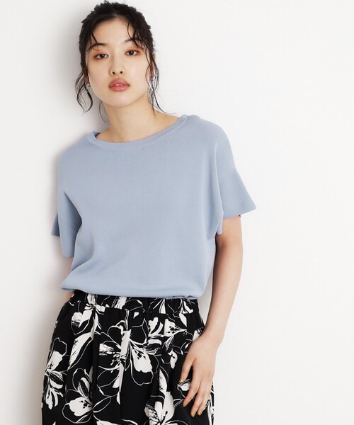 THE SHOP TK （ザ ショップ ティーケー ）の「さらさらフレアスリーブサマーニット【毛玉になりにくい/UV/洗濯機OK】（ニット/セーター・レディース・オフホワイト/ナチュラル/ブラック/ライトブルー/ダークブラウン/ワインレッド・12/13）」の5枚目の写真