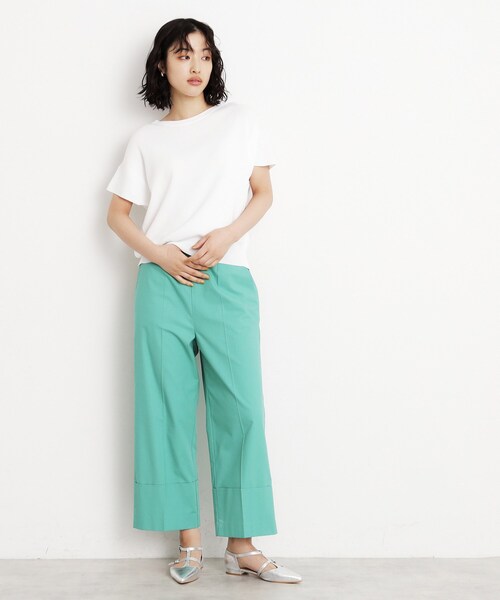 THE SHOP TK （ザ ショップ ティーケー ）の「さらさらフレアスリーブサマーニット【毛玉になりにくい/UV/洗濯機OK】（ニット/セーター・レディース・オフホワイト/ナチュラル/ブラック/ライトブルー/ダークブラウン/ワインレッド・12/13）」の9枚目の写真