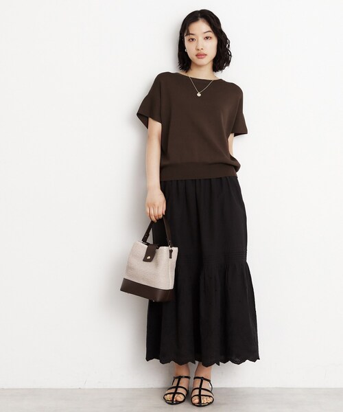 THE SHOP TK （ザ ショップ ティーケー ）の「さらさらフレアスリーブサマーニット【毛玉になりにくい/UV/洗濯機OK】（ニット/セーター・レディース・オフホワイト/ナチュラル/ブラック/ライトブルー/ダークブラウン/ワインレッド・12/13）」の17枚目の写真