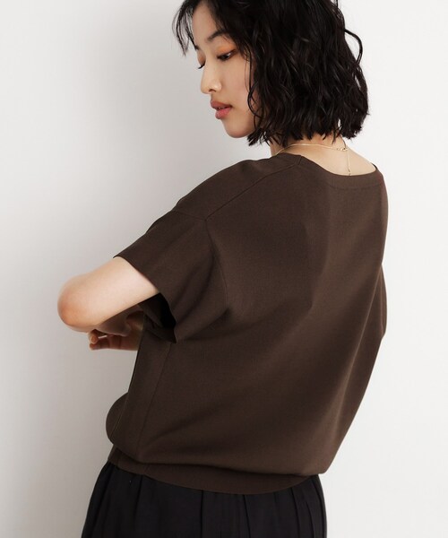 THE SHOP TK （ザ ショップ ティーケー ）の「さらさらフレアスリーブサマーニット【毛玉になりにくい/UV/洗濯機OK】（ニット/セーター・レディース・オフホワイト/ナチュラル/ブラック/ライトブルー/ダークブラウン/ワインレッド・12/13）」の18枚目の写真