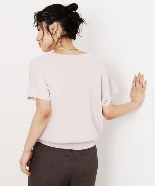 THE SHOP TK （ザ ショップ ティーケー ）の「さらさらフレアスリーブサマーニット【毛玉になりにくい/UV/洗濯機OK】（ニット/セーター・レディース・オフホワイト/ナチュラル/ブラック/ライトブルー/ダークブラウン/ワインレッド・12/13）」の22枚目の写真