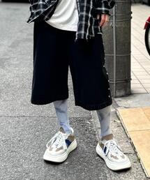 AFB | AFB/エーエフビー/STUDDED WIDE SHORTS(デニムパンツ)