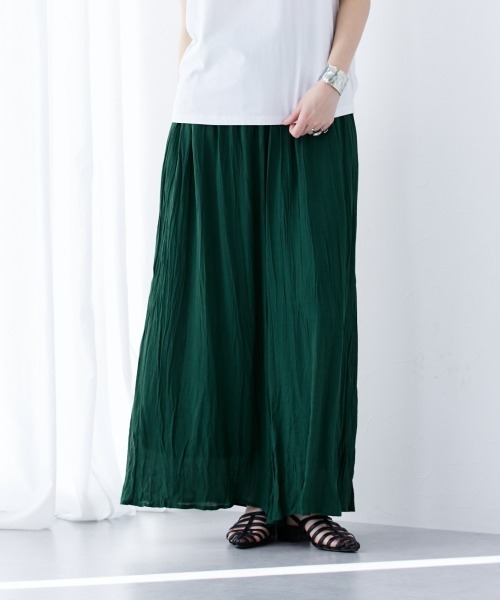 slattgir（スラットジール）の「高身長　スラブ素材ふわっと軽やかスカート見えワイドパンツ（トールサイズ）（その他パンツ・レディース・グリーン/グレイッシュベージュ/ブルーグレー/ブラック・TM/TL/TLL/T3L/T4L/T5L）」の20枚目の写真