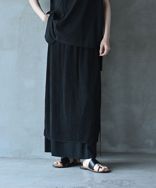 funda mine（ファンダマイン）の「【日本製】リバーシブルラメ糸ロングスカート（スカート・レディース・その他/ブラック・FREE）」の2枚目の写真