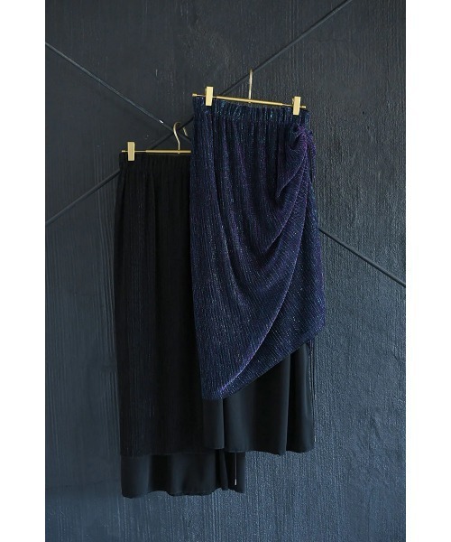 funda mine（ファンダマイン）の「【日本製】リバーシブルラメ糸ロングスカート（スカート・レディース・その他/ブラック・FREE）」の4枚目の写真