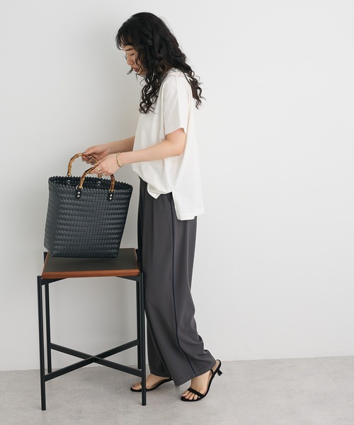 CRAFT STANDARD BOUTIQUE（クラフトスタンダードブティック）の「接触冷感/UVカット レースシアーTシャツ（Tシャツ/カットソー・レディース・ホワイト/ブラック/グリーン・FREE）」の10枚目の写真