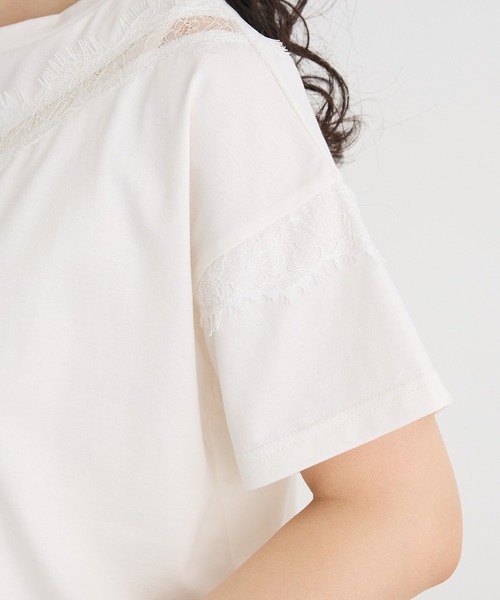 CRAFT STANDARD BOUTIQUE（クラフトスタンダードブティック）の「接触冷感/UVカット レースシアーTシャツ（Tシャツ/カットソー・レディース・ホワイト/ブラック/グリーン・FREE）」の13枚目の写真