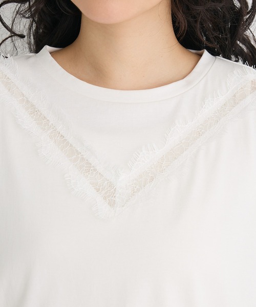 CRAFT STANDARD BOUTIQUE（クラフトスタンダードブティック）の「接触冷感/UVカット レースシアーTシャツ（Tシャツ/カットソー・レディース・ホワイト/ブラック/グリーン・FREE）」の12枚目の写真