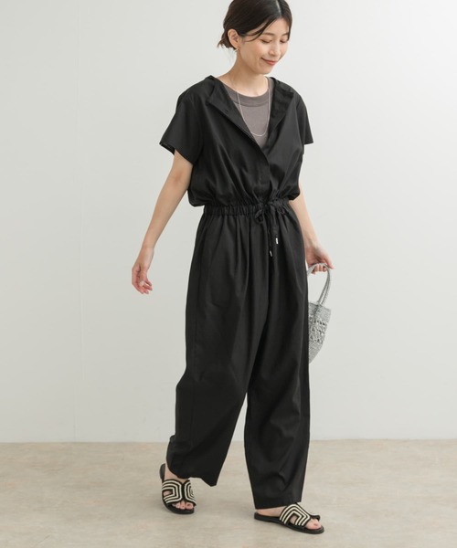 URBAN RESEARCH DOORS（アーバンリサーチドアーズ）の「リネンMIXコンビネゾン（サロペット/オーバーオール・レディース・モカ/ブラック・SMALL/MEDIUM）」の5枚目の写真