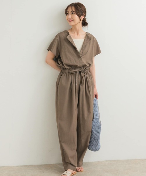 URBAN RESEARCH DOORS（アーバンリサーチドアーズ）の「リネンMIXコンビネゾン（サロペット/オーバーオール・レディース・モカ/ブラック・SMALL/MEDIUM）」の13枚目の写真