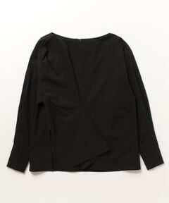 トゥモローランドDES PRÉSリネンラミーシルク ハーフスリーブブラウス 黒 セール】リネンラミーシルク ハーフスリーブブラウス（シャツ