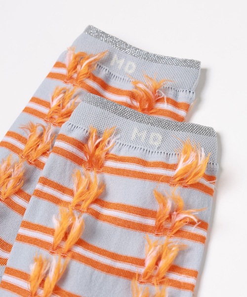 mintdesigns（ミントデザインズ）の「RIBBON JACQUARD SOCKS（ソックス/靴下・レディース・ミント/ネイビー/オレンジ/レッド・M）」の7枚目の写真