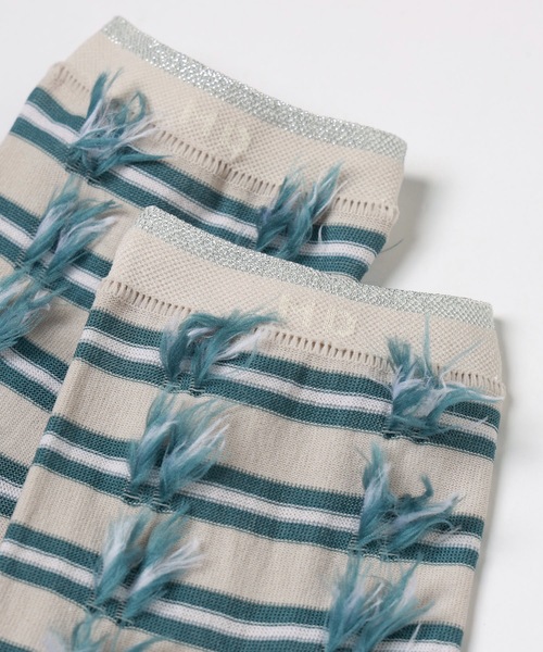 mintdesigns（ミントデザインズ）の「RIBBON JACQUARD SOCKS（ソックス/靴下・レディース・ミント/ネイビー/オレンジ/レッド・M）」の16枚目の写真