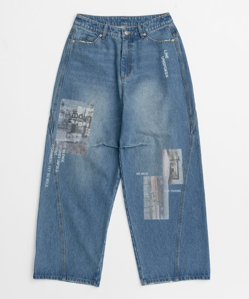 Low Waist Photo Print Denim Pants/ローウエストフォトプリント