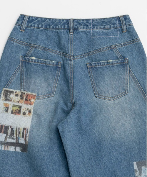 Low Waist Photo Print Denim Pants/ローウエストフォトプリント