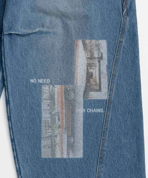 Low Waist Photo Print Denim Pants/ローウエストフォトプリント