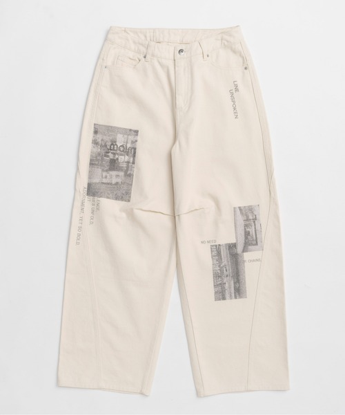 メゾンスペシャル　ローウエストフォトプリントデニムパンツ Low Waist Photo Print Denim Pants/ローウエストフォトプリント