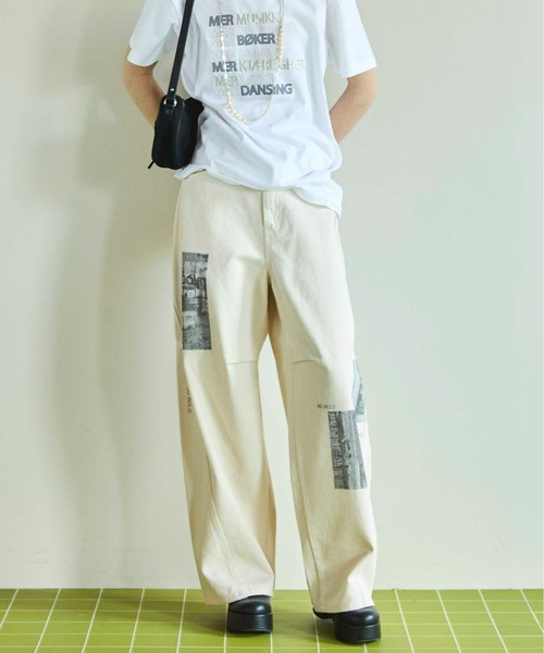 Low Waist Photo Print Denim Pants/ローウエストフォトプリントデニム