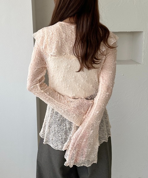 apres jour clair（アプレジュールクレア）の「【apres jour clair】レースアップフリルトップス（Tシャツ/カットソー・レディース・アイボリー/ピンクベージュ/ブラック・フリー/X-LARGE）」の22枚目の写真