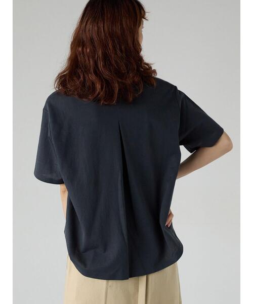 Lugnoncure（ルノンキュール）の「プレーティングバックシャンTシャツ（Tシャツ/カットソー・レディース・チャコールグレー/グリーン/オフホワイト/ブラック/ベージュ・F）」の4枚目の写真