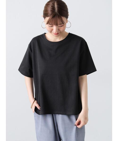 Lugnoncure（ルノンキュール）の「プレーティングバックシャンTシャツ（Tシャツ/カットソー・レディース・チャコールグレー/グリーン/オフホワイト/ブラック/ベージュ・F）」の3枚目の写真