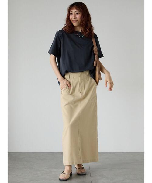 Lugnoncure（ルノンキュール）の「プレーティングバックシャンTシャツ（Tシャツ/カットソー・レディース・チャコールグレー/グリーン/オフホワイト/ブラック/ベージュ・F）」の22枚目の写真