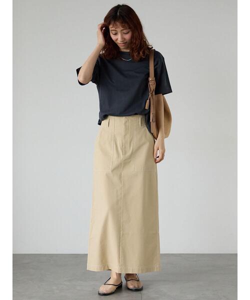 Lugnoncure（ルノンキュール）の「プレーティングバックシャンTシャツ（Tシャツ/カットソー・レディース・チャコールグレー/グリーン/オフホワイト/ブラック/ベージュ・F）」の21枚目の写真