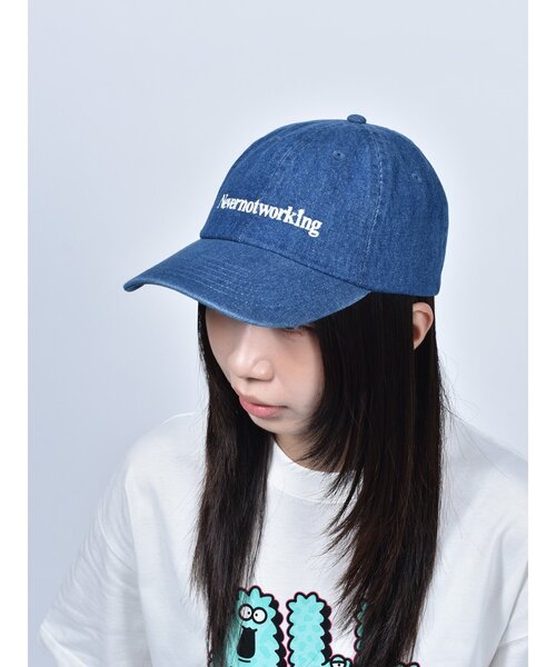 Import & Select(インポートアンドセレクト)の「【Nevernotworking】ロゴデニムキャップ(キャップ・メンズ・ダークインディゴブルー・フリー)」の3枚目の写真