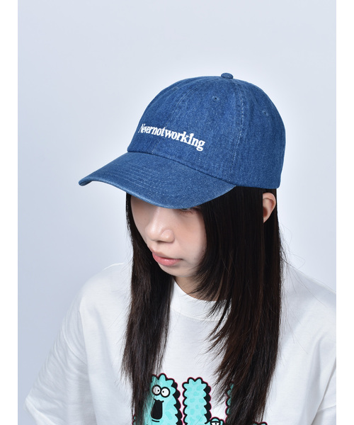 Import & Select(インポートアンドセレクト)の「【Nevernotworking】ロゴデニムキャップ(キャップ・メンズ・ダークインディゴブルー・フリー)」の1枚目の写真