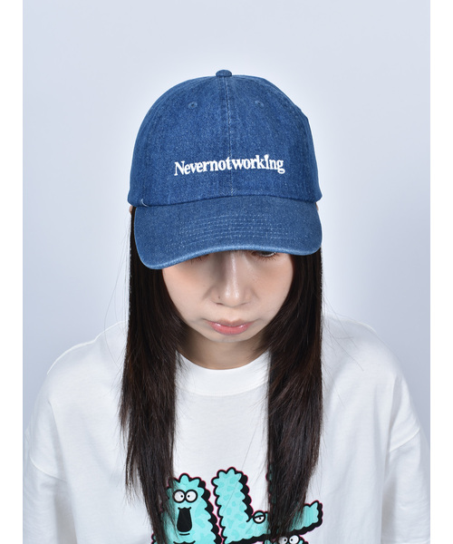 Import & Select(インポートアンドセレクト)の「【Nevernotworking】ロゴデニムキャップ(キャップ・メンズ・ダークインディゴブルー・フリー)」の2枚目の写真