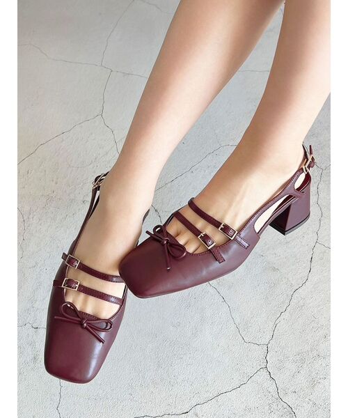 RESEXXY（リゼクシー）の「スクエアトゥメリージェーン（パンプス・レディース・レッド/ブラウン・SMALL/MEDIUM/LARGE）」の2枚目の写真