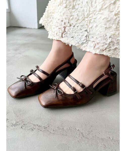 RESEXXY（リゼクシー）の「スクエアトゥメリージェーン（パンプス・レディース・レッド/ブラウン・SMALL/MEDIUM/LARGE）」の18枚目の写真