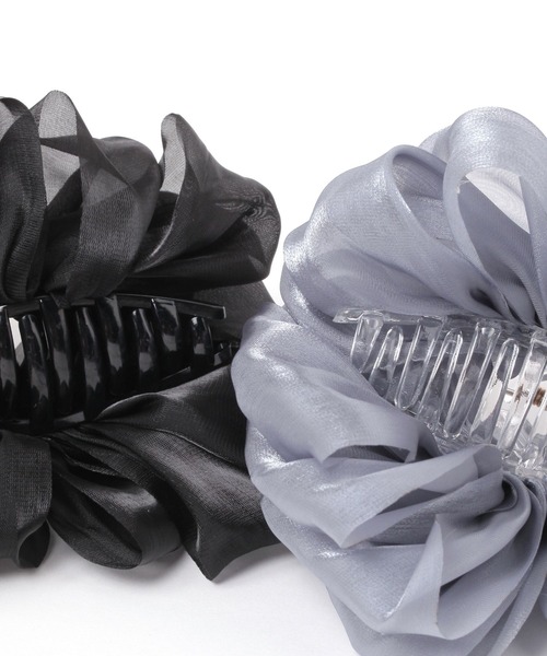 niko and...（ニコアンド）の「サテン風BIGバンスクリップ[tiny tiny(ティニーティニー)]（バレッタ/ヘアクリップ・レディース・ブラック/ライトブルー・0）」の7枚目の写真