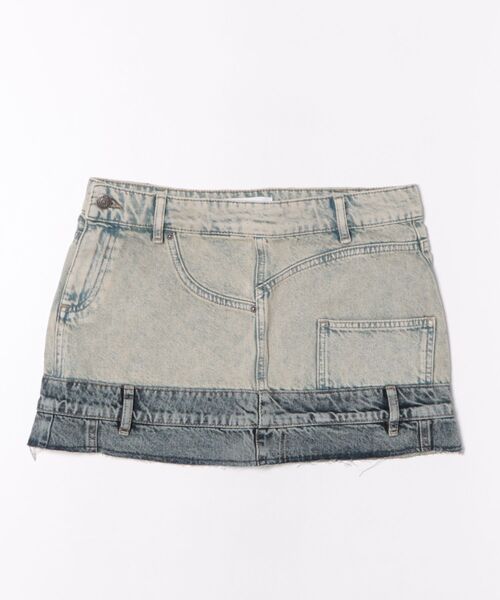 Desigual（デシグアル）の「ダブルウエストミニスカート（デニムスカート・レディース・ブルー・L/S/M/XL/XS）」の6枚目の写真