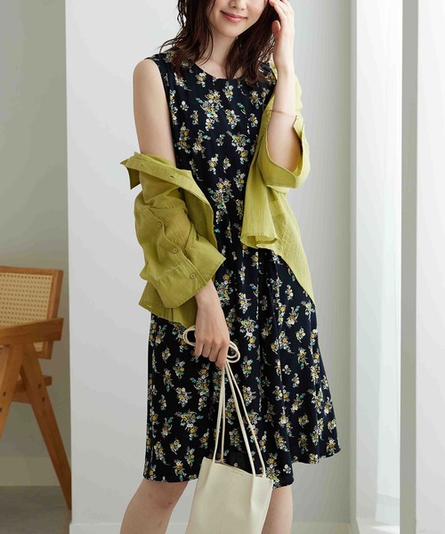 セール】レーヨン素材ノースリーブワンピ－ス（ワンピース）｜BELLUNA