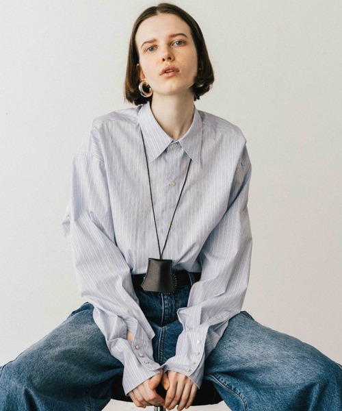 CREDONA(クレドナ)の「THE SHIRT/シャツ(シャツ/ブラウス・レディース・オレンジ/ホワイト/ブルー・FREE)」の3枚目の写真