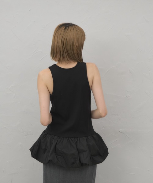 leimn（レイムン）の「タフタドッキングバルーンタンク（タンクトップ・レディース・ホワイト/ブラック・M）」の13枚目の写真