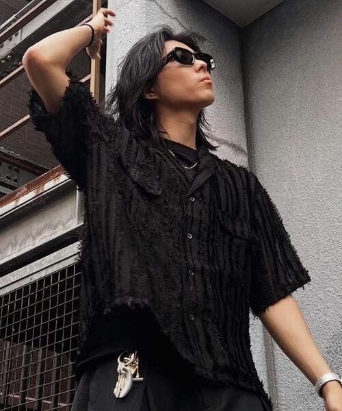 GEN_DAI（ゲンダイ）の「GEN_DAI/ゲンダイ/FRINGE OPEN SHIRT（シャツ/ブラウス・メンズ・ブラック・0/1）」の4枚目の写真