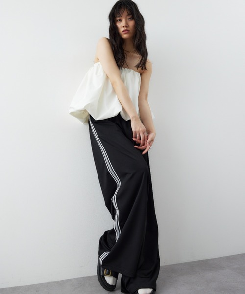 HANNE（アン）の「サイドラインワイドジャージパンツ（スウェットパンツ・レディース・ブルー/ブラック・SMALL/MEDIUM）」の20枚目の写真