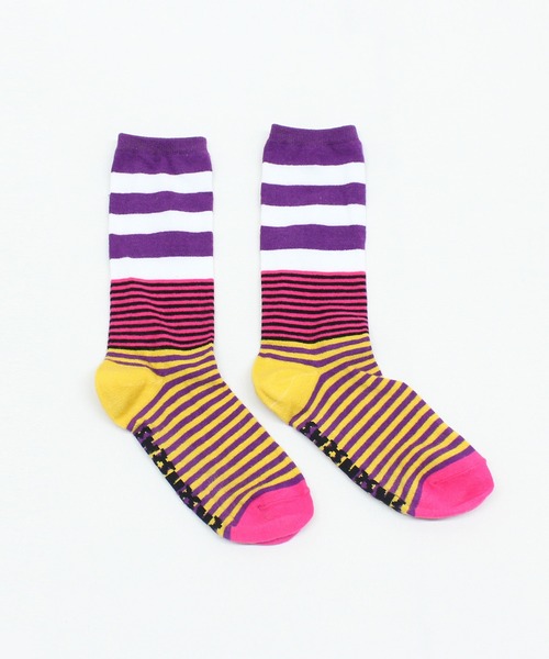 RNA（アールエヌエー）の「E5149 マルチボーダーソックス（ソックス/靴下・レディース・ブラック×ホワイト/ホワイト×パープル/ホワイト×レッド/ホワイト×グリーン・FREE）」の7枚目の写真