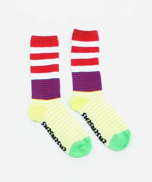 RNA（アールエヌエー）の「E5149 マルチボーダーソックス（ソックス/靴下・レディース・ブラック×ホワイト/ホワイト×パープル/ホワイト×レッド/ホワイト×グリーン・FREE）」の5枚目の写真