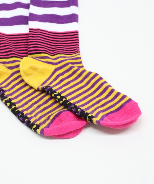 RNA（アールエヌエー）の「E5149 マルチボーダーソックス（ソックス/靴下・レディース・ブラック×ホワイト/ホワイト×パープル/ホワイト×レッド/ホワイト×グリーン・FREE）」の10枚目の写真