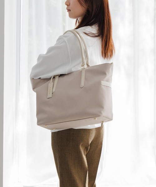 Jewelna Rose（ジュエルナローズ）の「グレタ ナイロントートバッグ A4 16251（トートバッグ・レディース・ブラック/ライトピンク/ダークグレー・FREE）」の3枚目の写真