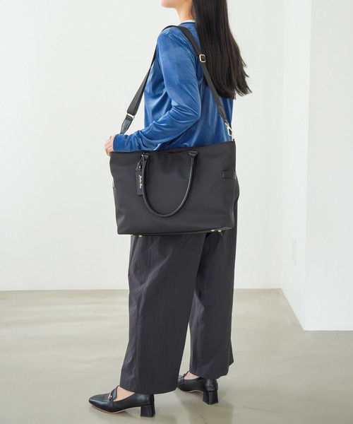 Jewelna Rose（ジュエルナローズ）の「グレタ ナイロントートバッグ A4 16251（トートバッグ・レディース・ブラック/ライトピンク/ダークグレー・FREE）」の10枚目の写真